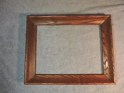 Antique Beautiful Curved Tiger Oak Picture Frame With Wide Trim 14.5  X 11.5  • $25