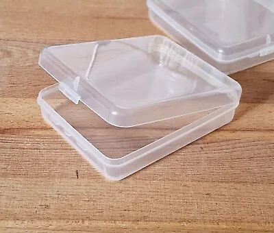 £3.25 • Buy Clear Plastic Hinged Box Jewellery Beads Storage Case Container Box 2X