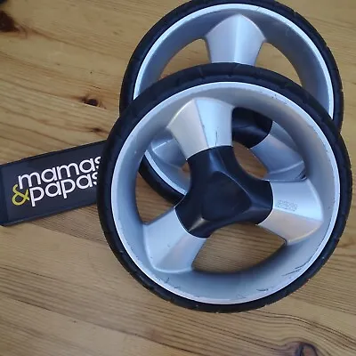 X2 Mamas & Papas Flip XT XT2 Pram REAR Wheels BACK Wheel *Cleaned & Lubricated • £15.99