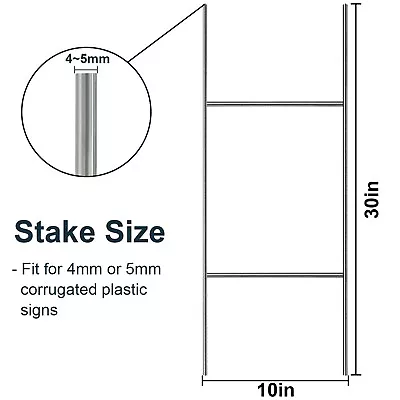 Sturdy Metal H Frame Wire Step Stakes For Yard Sign 10X30 14x24 In H Stake Only • $59.86