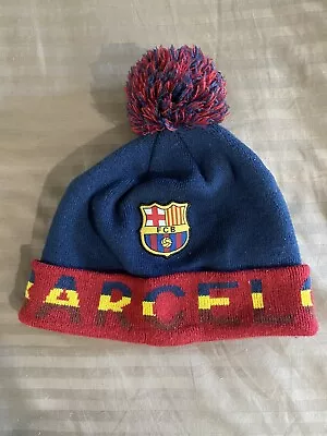 FCB Barcelona Beanie Pom Official Winter Skull Patch Red And Blue • $6.50