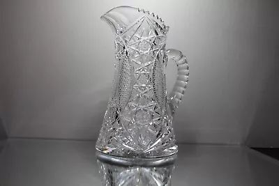 American Brilliant Cut Glass ABP Water Lemonade Juice Water Pitcher 10 1/2  Tall • $125