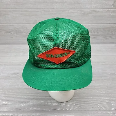 Vintage K-Products Sta-Green Mesh Patch Snapback Hat • $10.80