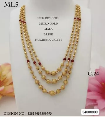 Indian Pakistani 22Ct Gold Plated/south Indian Jewellery Necklace • £18