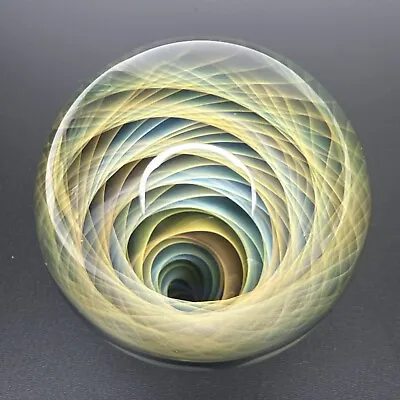 Handmade Contemporary Art Glass Marble 2.15  Fume Layer Vortex MIB Boro SIGNED! • $269.99