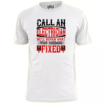 £9.99 • Buy Mens Funny Electrician T Shirt Electrics Builders Work Construction