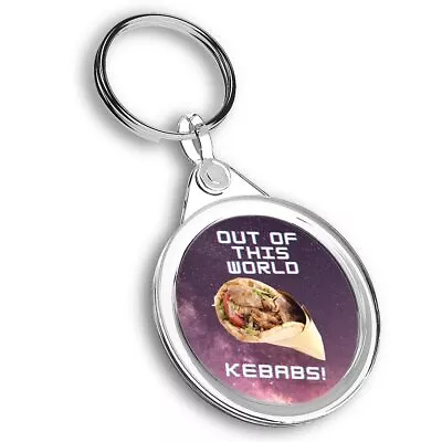 1x Round Keyring Funny Kebab Wrap Takeaway Menu #63118 • £4.99