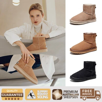 $55 • Buy TASMAN UGG Water Resistant100% Leather Sheepskins Mini Ultra Short Boots Unisex