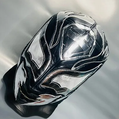 La Sombra Mascara Handmade Wrestling Luchador Costume Black Silver Shadow Mask • $22.95