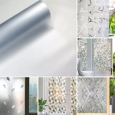 Floral Frosted Pattern Anti UV Film Window Glass Self-Adhesive Privacy Sticker • $6.48