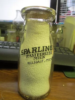 Hillsdale Mich. Sparling's Dairy RPHP Milk Bottle Black Pyro MICHIGAN MI • $39.99