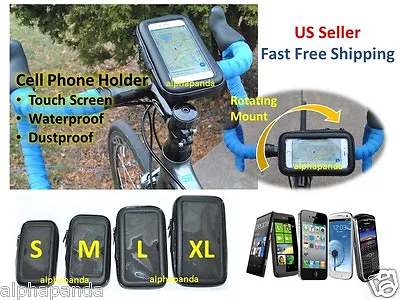 Waterproof Motorcycle Bike Cycling Handlebar Mount Holder Cell Phone Case Pouch • $11.82
