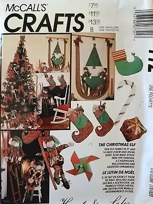 McCall's Crafts #6100 Sewing Pattern Christmas Elf Package - Home Decor Stocking • $5.99