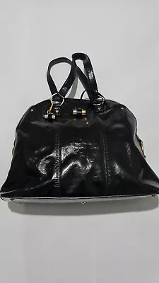 YSL Yves Saint Laurent Muse Black Patent Leather Large Shoulder Bag Authentic  • £225