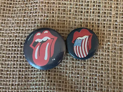 VINTAGE Rolling Stones BUTTON PINBACK  PIN BADGE HEAVY METAL ROCK (2) • $17.99