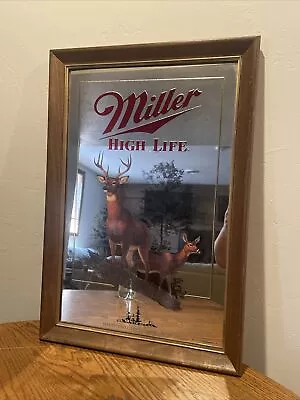 Miller High Life Wildlife Series White Tailed Deer Bar Mirror 1st Printing 22x15 • $48.99