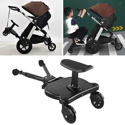 Universal   Stroller Board Toddler Bump-Free Anti-Slip Buggy Stand Black • £70.88