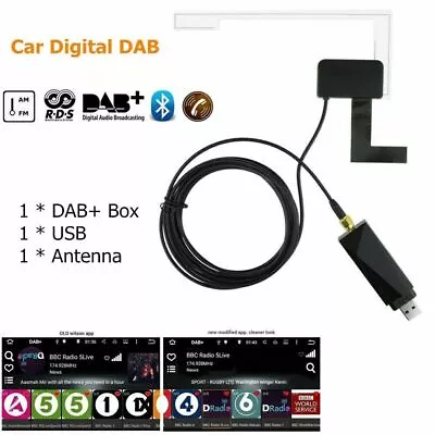 Digital DAB Car Adapter Tuner Audio Box USB Receiver Antenna Android Navigation • £21.47