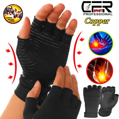 Copper Arthritis Compression Gloves Carpal Tunnel Joint Pain Relief Therapeutic • $12.99