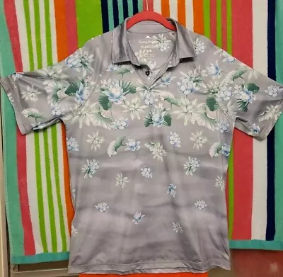 Tommy Bahama Polo Shirt Men's M Multicolor Floating  Lilies UPF 30 IslandZone  • $29