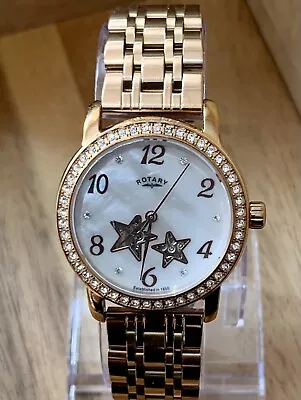 £39.99 • Buy Rotary Ladies Rose Gold Automatic Skeleton Watch LB03736/41. Full Working Order.