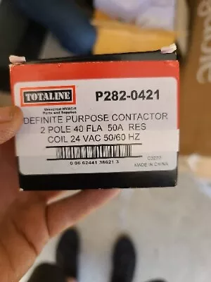 Totaline Definite Purpose Contactor 2 Pole 40 FLA 50A Res Coil P282-0421 NEW!!! • $19.99