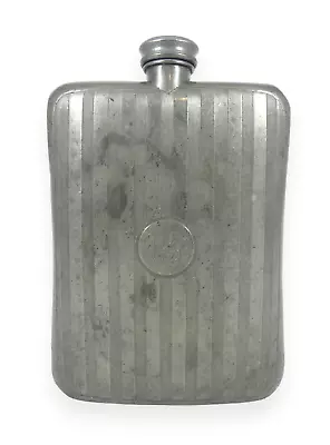 Antique Edwardian 1910 James Dixon & Sons Pewter 200ml 7oz Alcohol Whisky Flask • $39