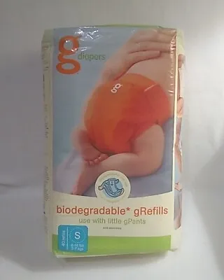 Pack Of 40 Size Small GDiapers Biodegradable GRefills GPants Refills New Package • $25