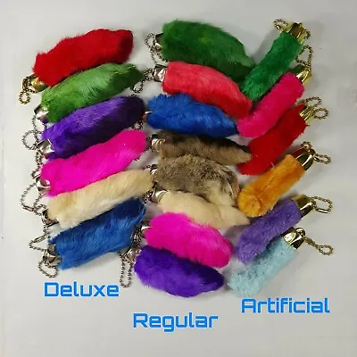 Lucky Rabbits Foot Key Chain Zipper Pull Charm - Deluxe Regular & Artificial  • $1.95