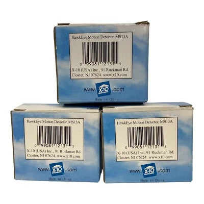 $24.99 • Buy (3) X10 MS13A White Hawkeye Motion Detector Occupation Sensor Powerhouse - New