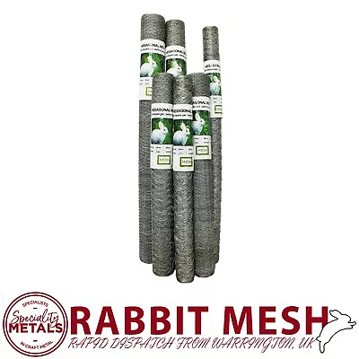 Galvanised Finish Hexagonal Rabbit Wire Mesh Netting - 13mm- 25mm- 50mm Hole • £18.80