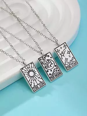 3pcs/set Sun Moon Star Pattern Necklace Set For Best Friends Gift • $5.32