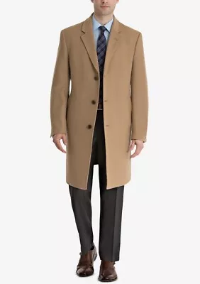 $495 Lauren Ralph Lauren Men's Camel  Wool/Cashmere Italian Fabric Overcoat 36S • $115