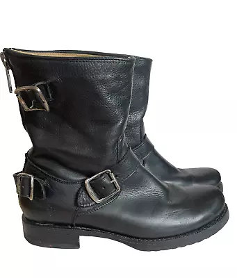 Frye #76603 Veronica Back Zip Harness Riding Motorcycle Leather Boots 8 **FLAW** • $29.99