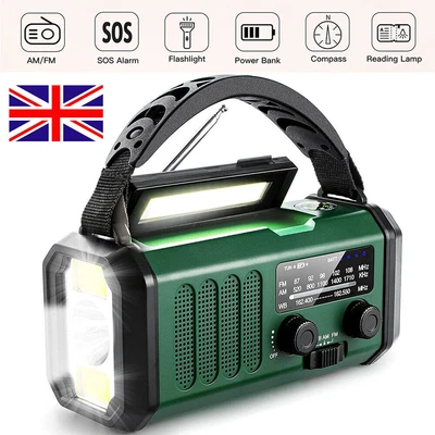 £27.96 • Buy 10000mAh Wind Up Solar USB Rechargeable Hand Crank Emergency FM/AM Radio Light
