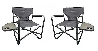 2x Outdoor Revolution Director Chair With Side Table Camping Caravan Chair • £89.95