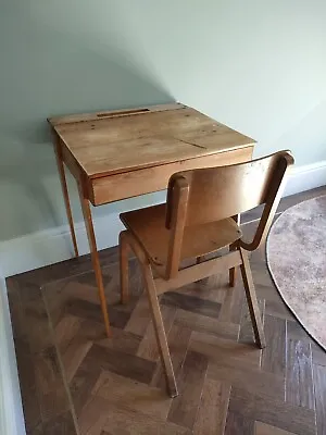 £15 • Buy Children's Wooden School Desk And Chair