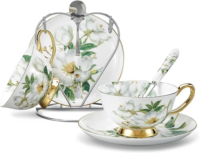 £15.99 • Buy Panbado 1/2 Set Bone China Cups And Saucers With Spoon Coffee Latte /Tea Teacups