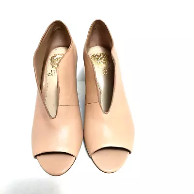 Vince Camuto Womens Andrita Peep-Toe Bootie Size 5.5 Morocco Beige 3.5  Heel • $18.89