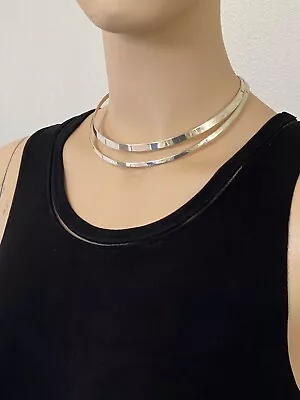 Vintage MILOR Sterling Silver 925  Modernist Minimalist Choker Necklace Italy • $145