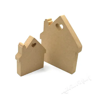 Freestanding New Home House Shape 18mm MDF Wood Craft Blanks Large Heart Cutout • £3