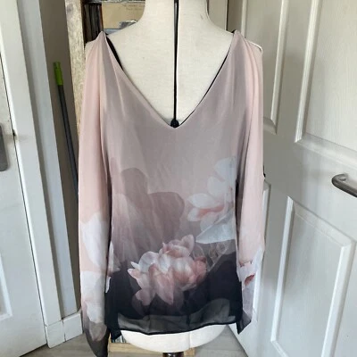 £10 • Buy Wallis Pink Floaty Batwing Sheer Kaftan Open Shoulder Sleeve Top Size XL