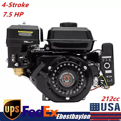 7.5 HP 4-Stroke Electric Start Go Kart Log Splitter Gas Engine Motor Power 212cc • $166.25