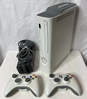 Original Xbox 360 Pro 20GB White Console Bundle W/ 2 Wireless Controllers & Cord • $99.50