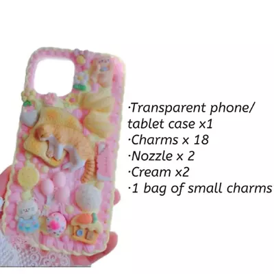 DIY Phone Case Kit Kawaii Cat Rabbit Eggs Toast Cookies Flowers Balloon Charms • $23.30