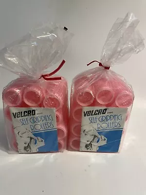 Self Gripping Hair Rollers Curlers Vel Cro Pink 24 New NOS Vintage • $9.95