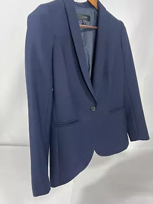 J CREW Navy Blue Wool MOON ENGLAND Luxury Fabric Sz 0 Suit Jacket Blazer • $55