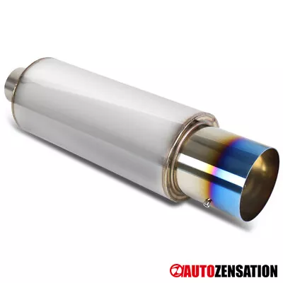 2.5  Inlet/4  Titanium Wide Burn Burnt Tip Exhaust Muffler W/ Silencer • $39.99