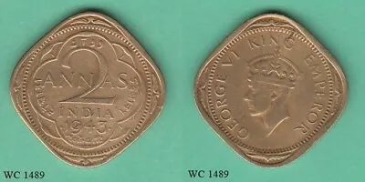 British India 2 Annas 1943 (George VI) Coin • $5.85