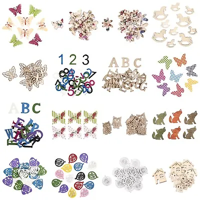 Rustic Embellishments - Scrapbooking Cardmaking Crafts Assorted Wooden Shapes • £3.99